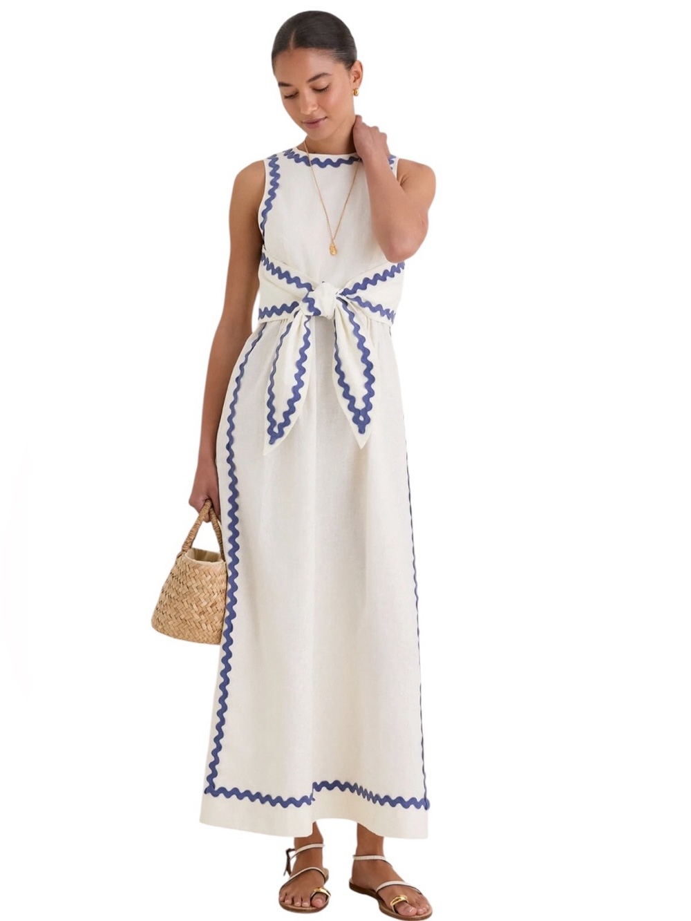 NWT Tuckernuck Ivory Ric Rac Tie Brocks Dress